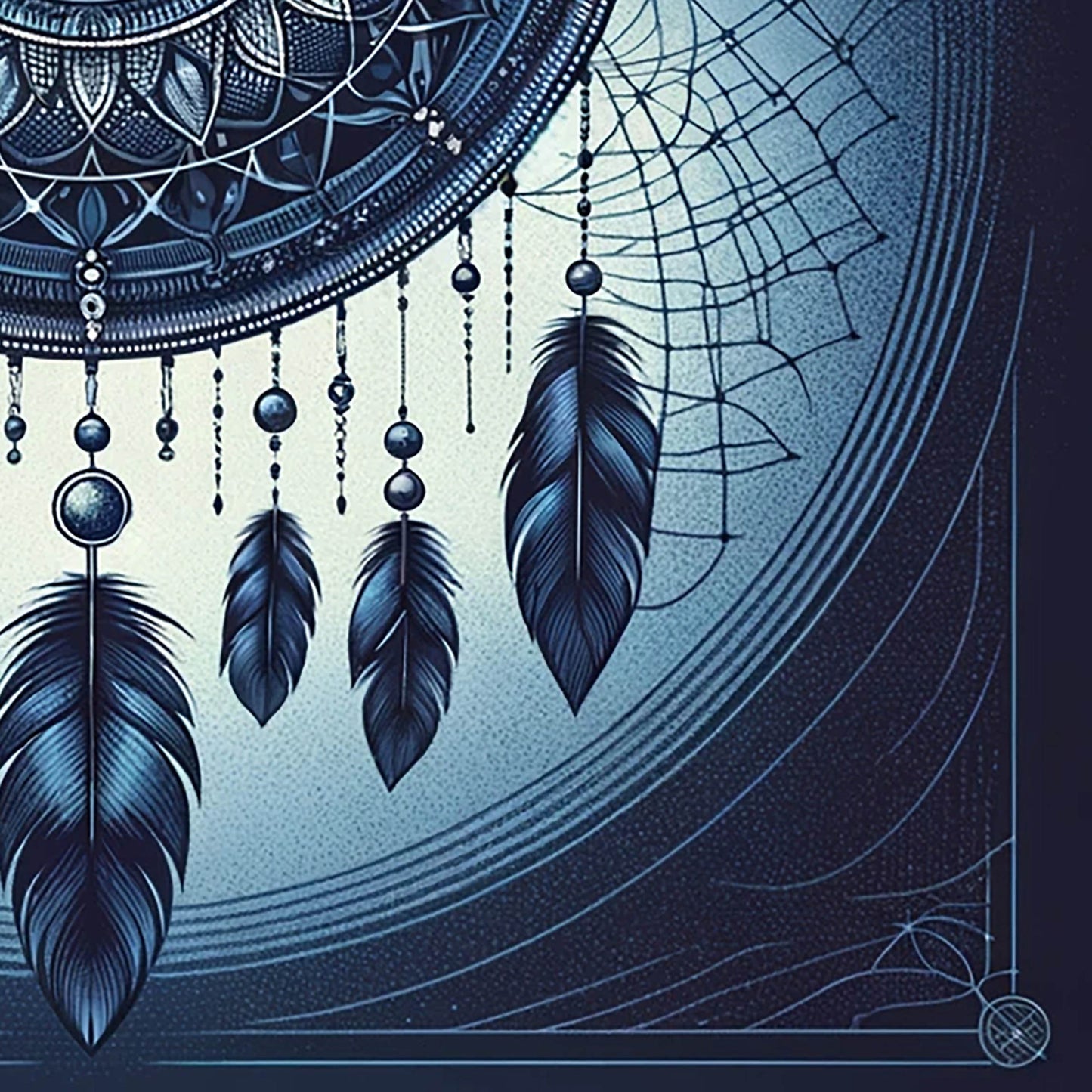 Indian Bohemian Dream Catcher Mandala Quilt Cover Set Blue - Adore India