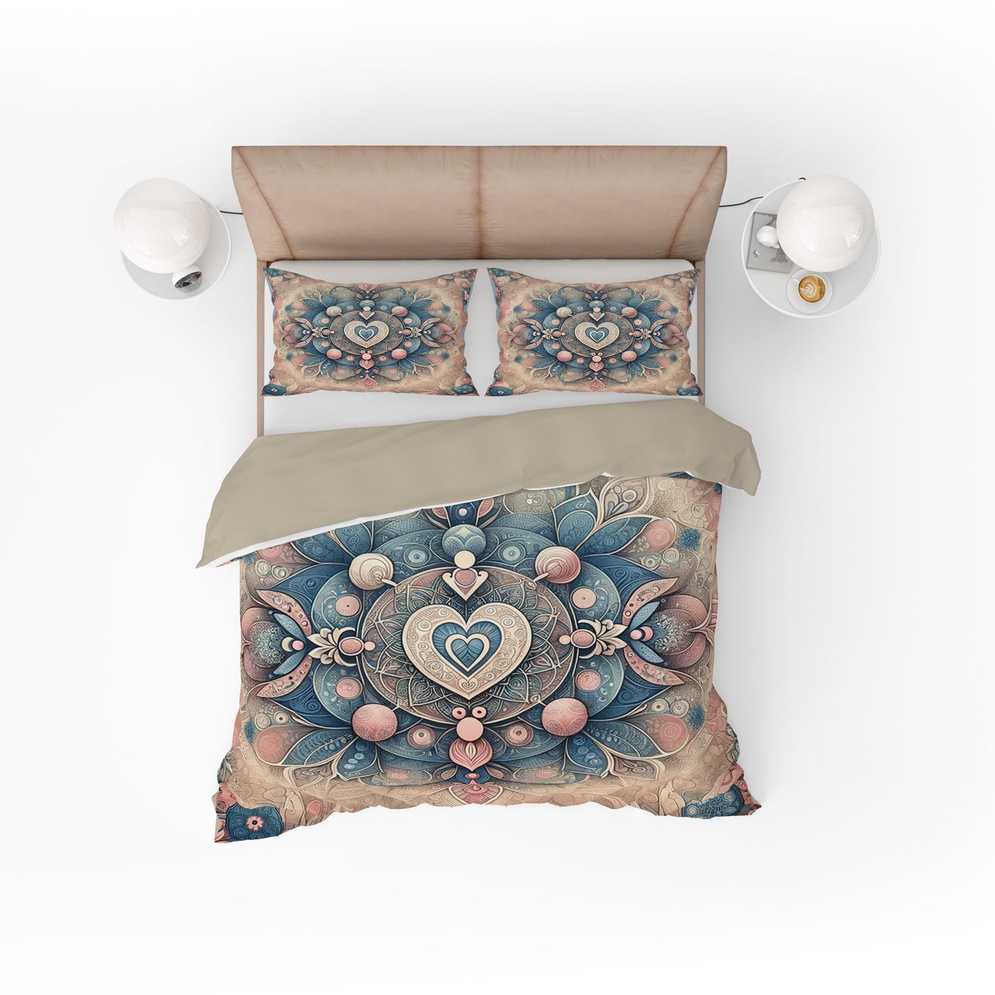 Beautiful Floral Vintage Heart Cotton Reversible Quilt Cover Set For Mothers - Adore India