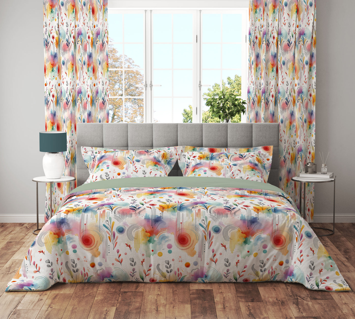 Boho Imagination Colourful Art Quilt Cover Set - Adore India