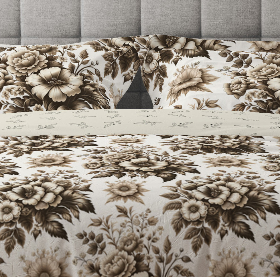 Bohemian Vintage Retro Floral Cotton Reversible Quilt Cover Set - Adore India