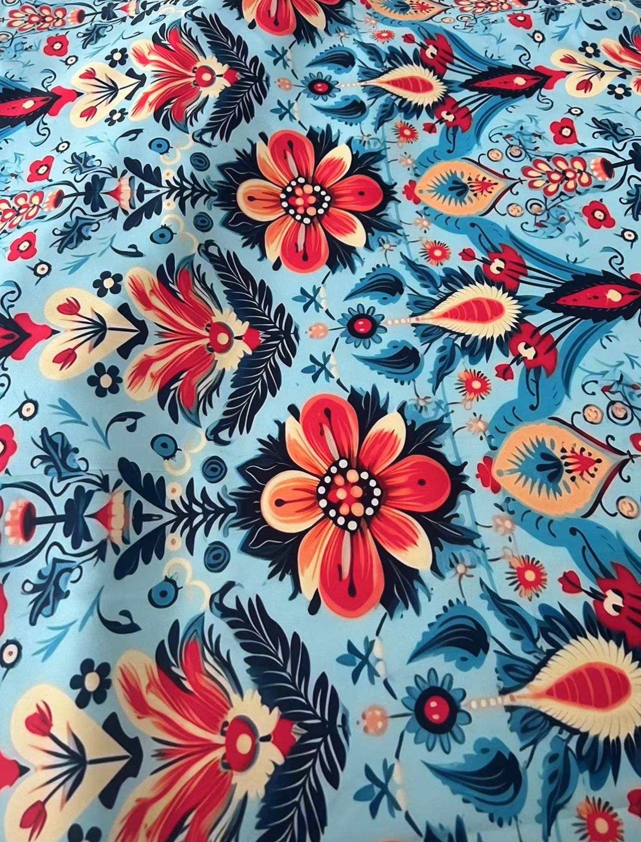 Vintage Red Daisy Floral Reversible Quilt Cover Set - Adore India