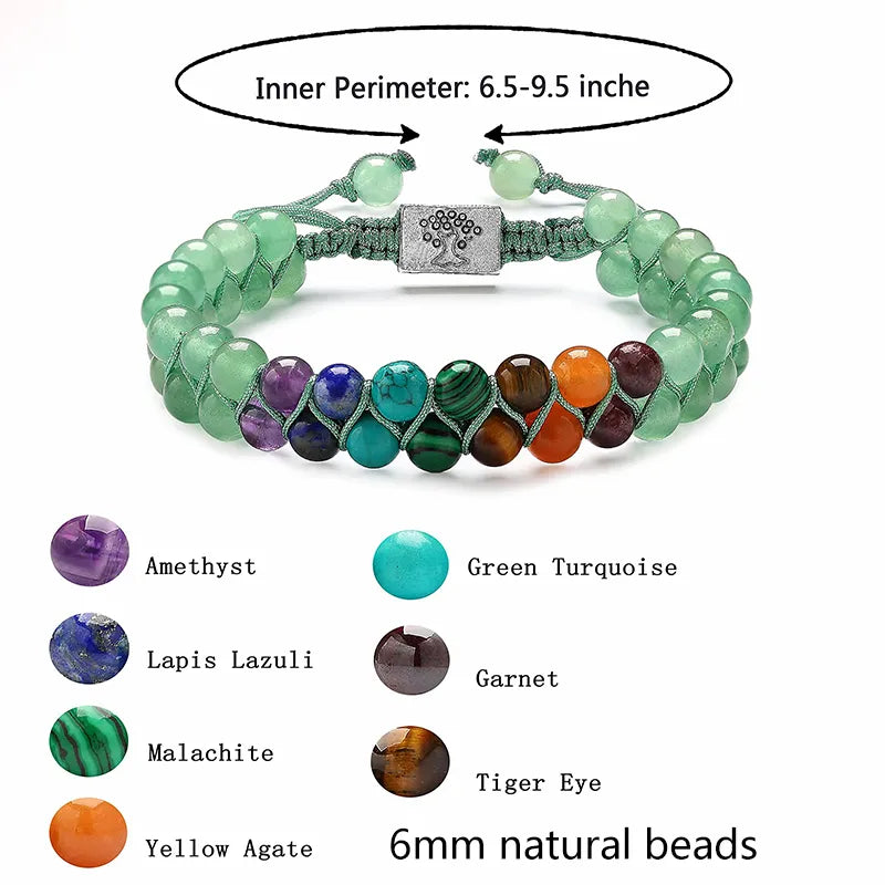 7 Chakra Crystal Beads Yoga Meditation Bracelet - Adore India