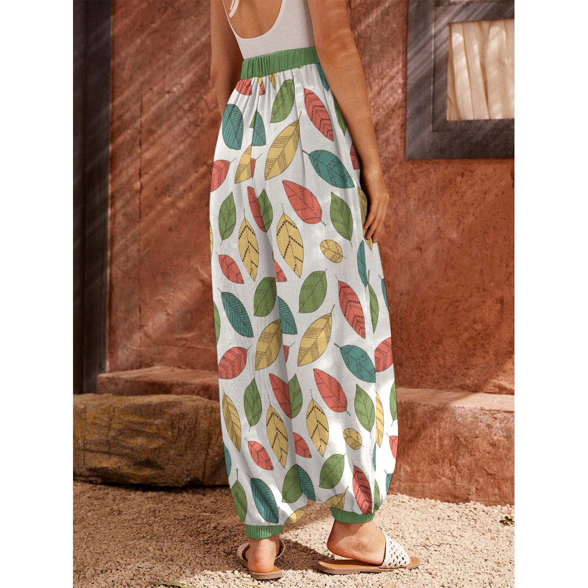 Bohemian Floral Leaf Printed Women's Harem Carrot Pants - Adore India