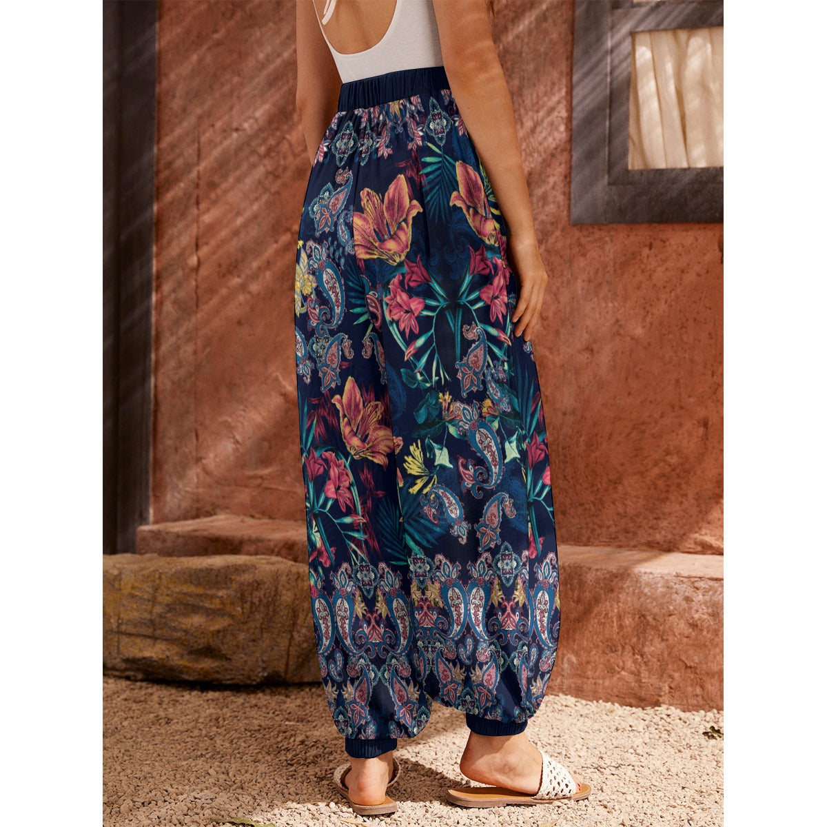 Bohemian Paisley Elegance Women's Harem Carrot Pants - Adore India
