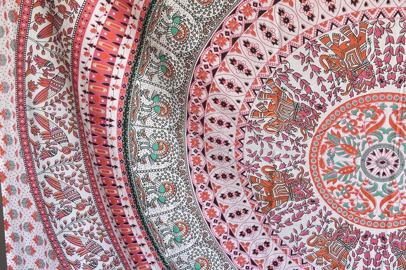 Bird of Prey Red Mandala Throw - Adore India