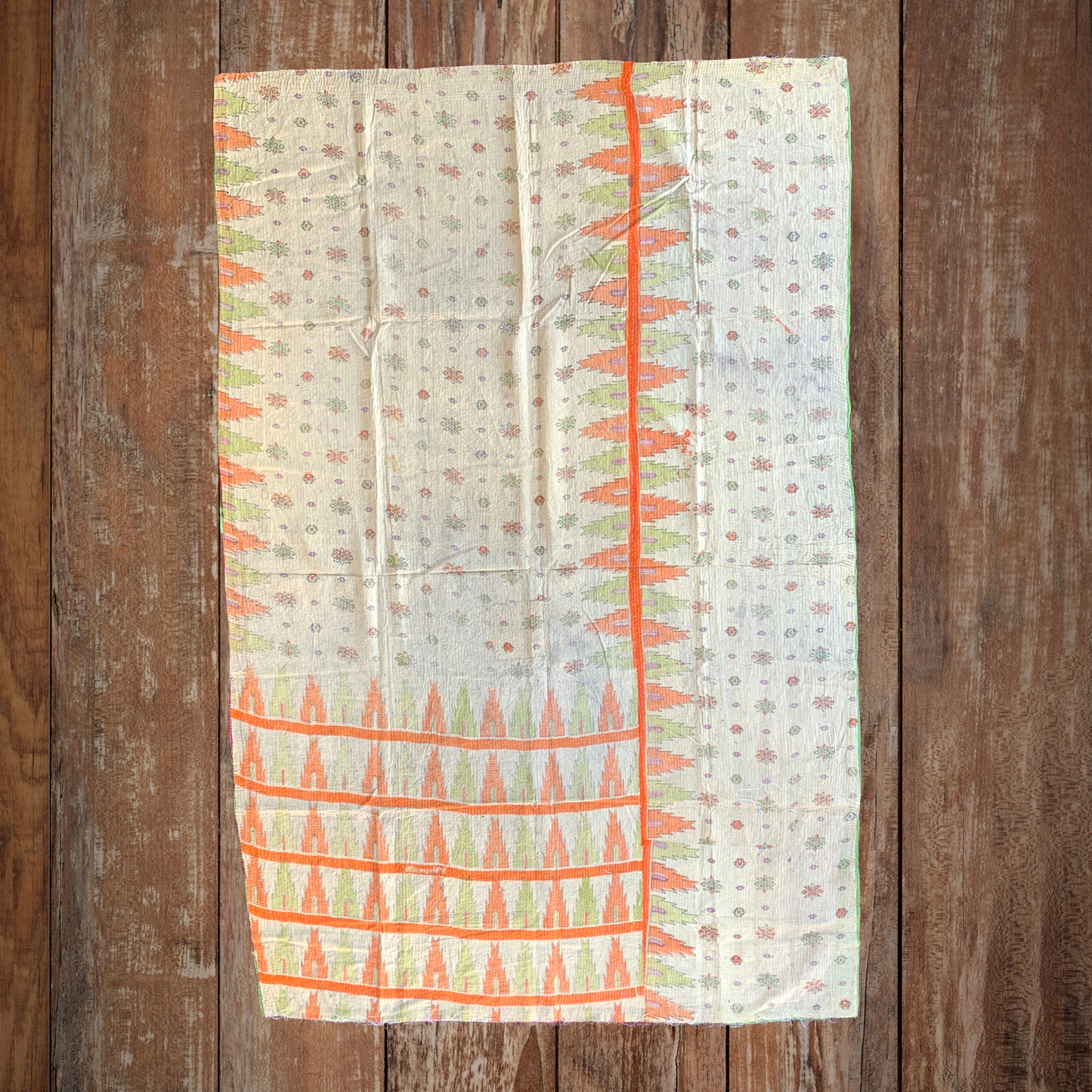Indian Handmade Reversible Vintage Kantha Auilt Bedspread Neelu - Adore India