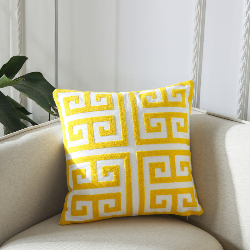 Geometric Bohemian Embroidery Couch Living Room Embroidered Cushion - Adore India   