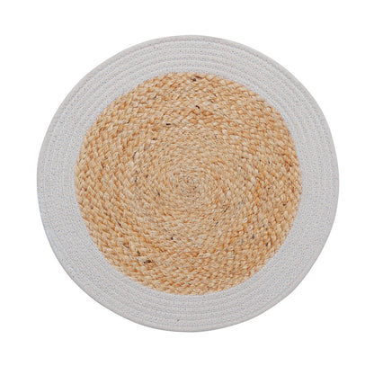 Nathalia Handmade Round Jute Placemats Natural Dining Table Elegance