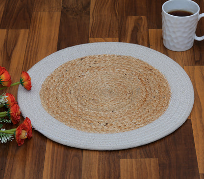 Nathalia Handmade Round Jute Placemats Natural Dining Table Elegance