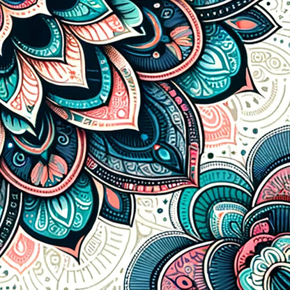 Shri Mandala Turquoise Indian Mandala Quilt Cover Set - Adore India   