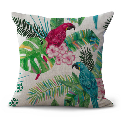Colourful Tropical Plant Cushion Cover - Adore India   