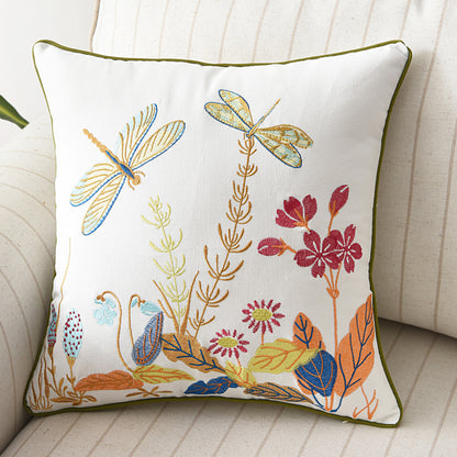 Butterfly Peacock Floral Three-dimensional Embroidery Cushion Cover - Adore India   