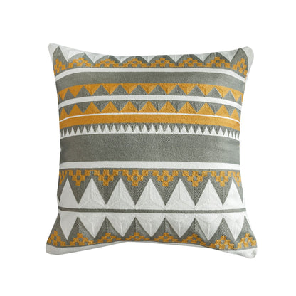 Nordic Bohemian Geometrical Full Embroidered Cushion Cover - Adore India   
