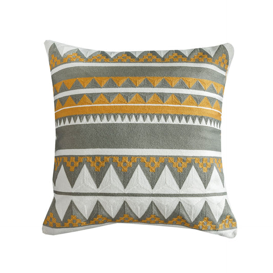 Nordic Bohemian Geometrical Full Embroidered Cushion Cover - Adore India   