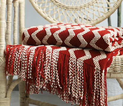 Bohemian Nordic Knitted Decorative Sofa Bed Throw Bedspread - Adore India   