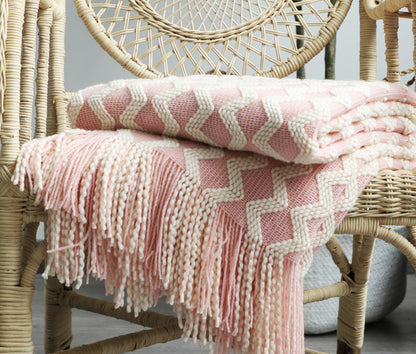 Bohemian Nordic Knitted Decorative Sofa Bed Throw Bedspread - Adore India   