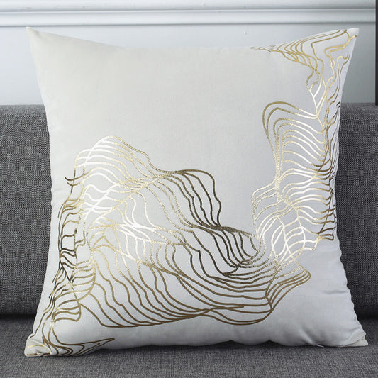 Gold Foil Printed Velvet Throw Pillow Cushion Cover - Adore India   
