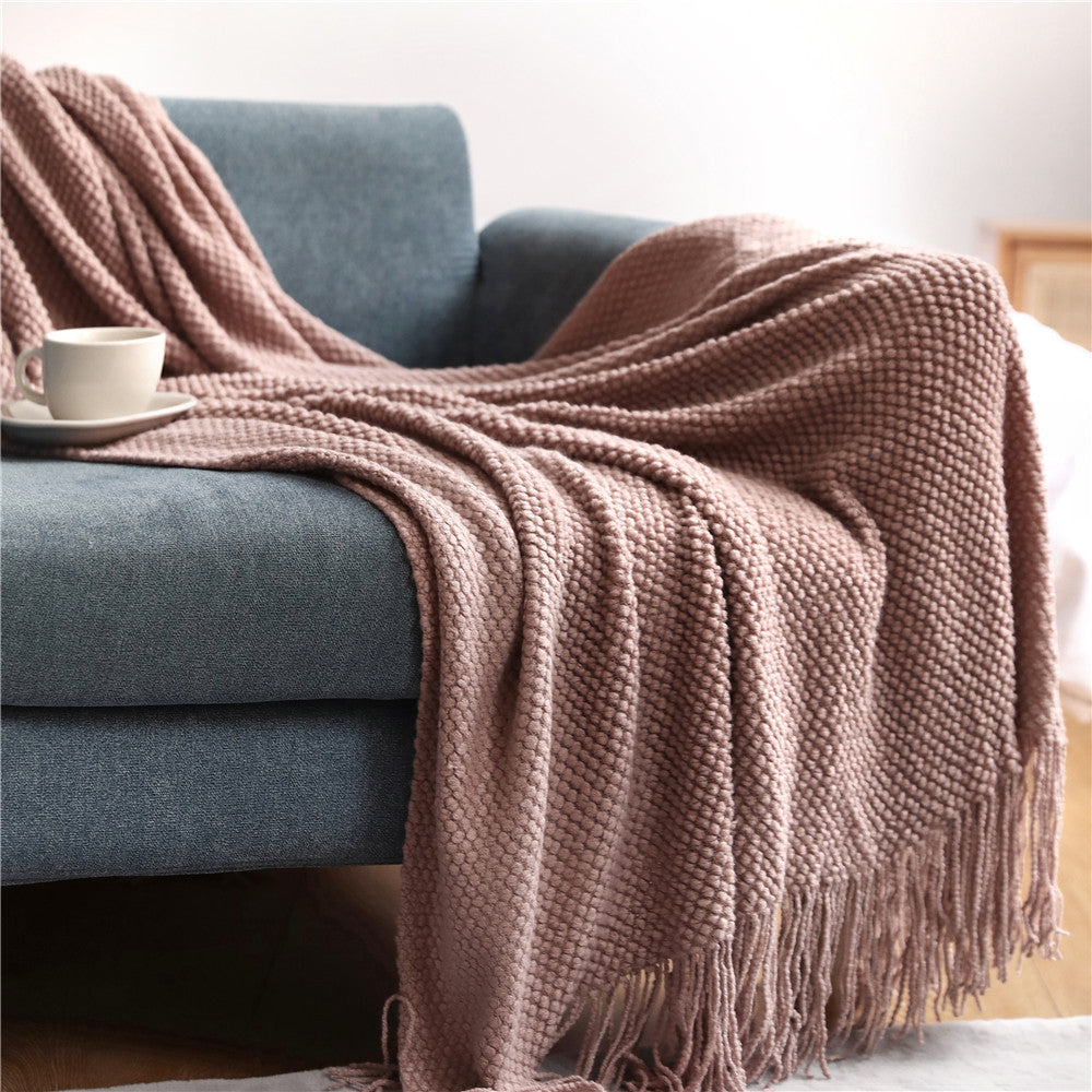 Knitted Acrylic Bohemian Bed Sofa Throw Blanket - Adore India   