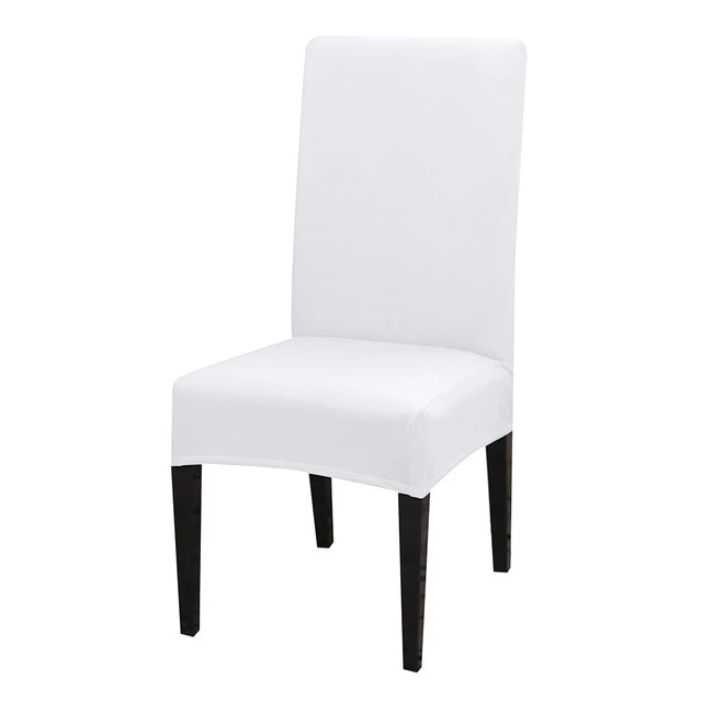 White Solid Stretchable Chair Protector Cover - Adore India   