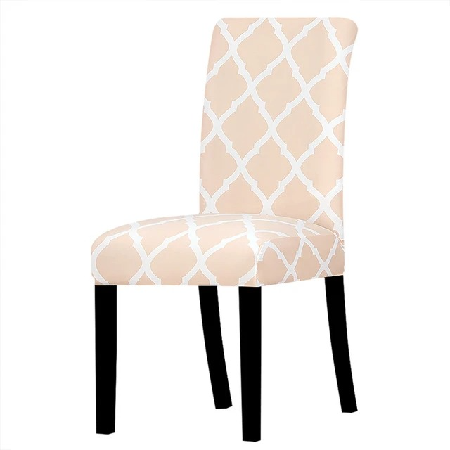 Peach Printed Stretchable Chair Protector Cover - Adore India   