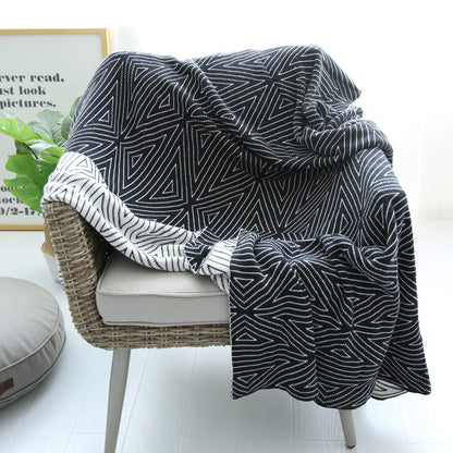 Bohemian Cotton Double Sided Geometric Blanket Throw - Adore India   