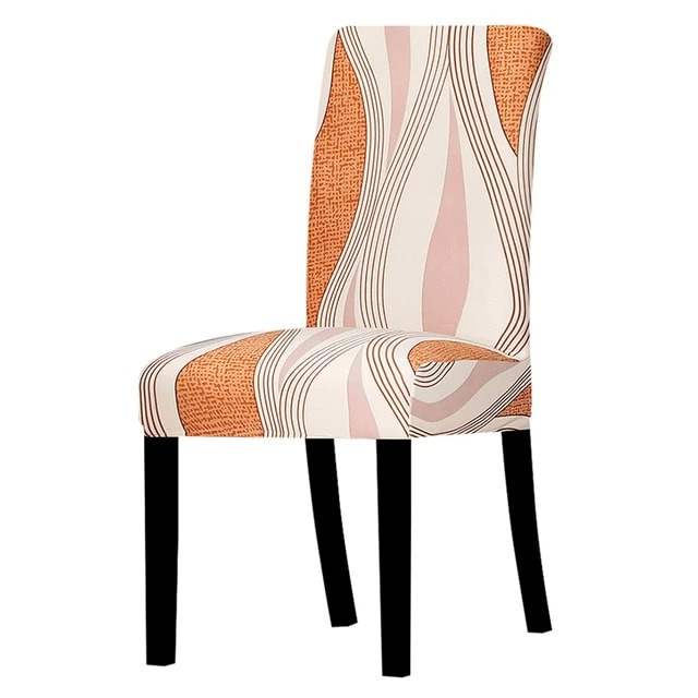 Orange Pink Art Printed Stretchable Chair Protector Cover - Adore India   
