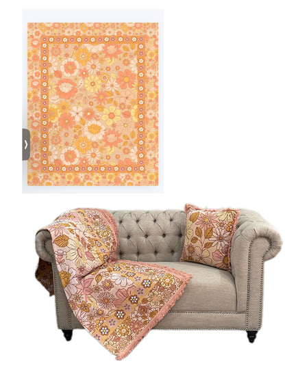 Shoreline Floral Bohemian Picnic Rug Blanket Tapestry