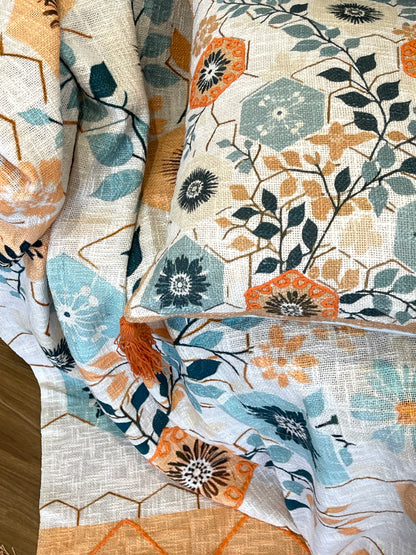 Honeycomb Bohemian Embroidered Cotton Bedding Cushion Throw