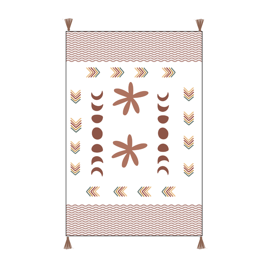 Tribal Bohemian Printed Embroidered Cotton Bedding Cushion Throw