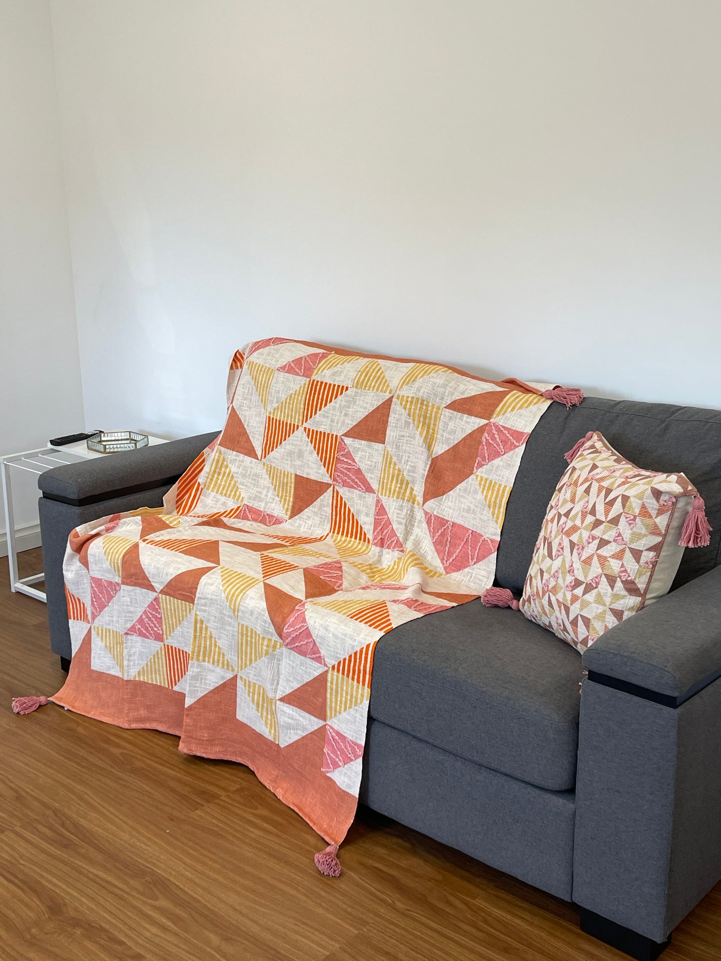 Trendy Geo Bohemian Embroidered Cotton Bedding Cushion Throw