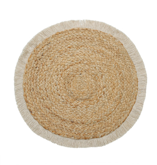 Elara Round Jute Table Mats - Perfect for Kitchen & Dining Decor