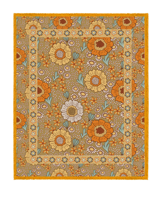 Timeless Petals Bohemian Picnic Rug Blanket Tapestry - Adore India   