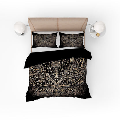 Indian Bohemian Lotus Mandala Quilt Cover Set - Adore India   