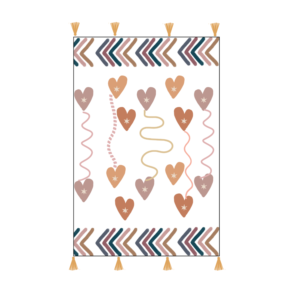 Bohemian Heart Embroidered Cotton Bedding Cushion Throw