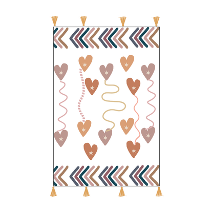 Bohemian Heart Embroidered Cotton Bedding Cushion Throw