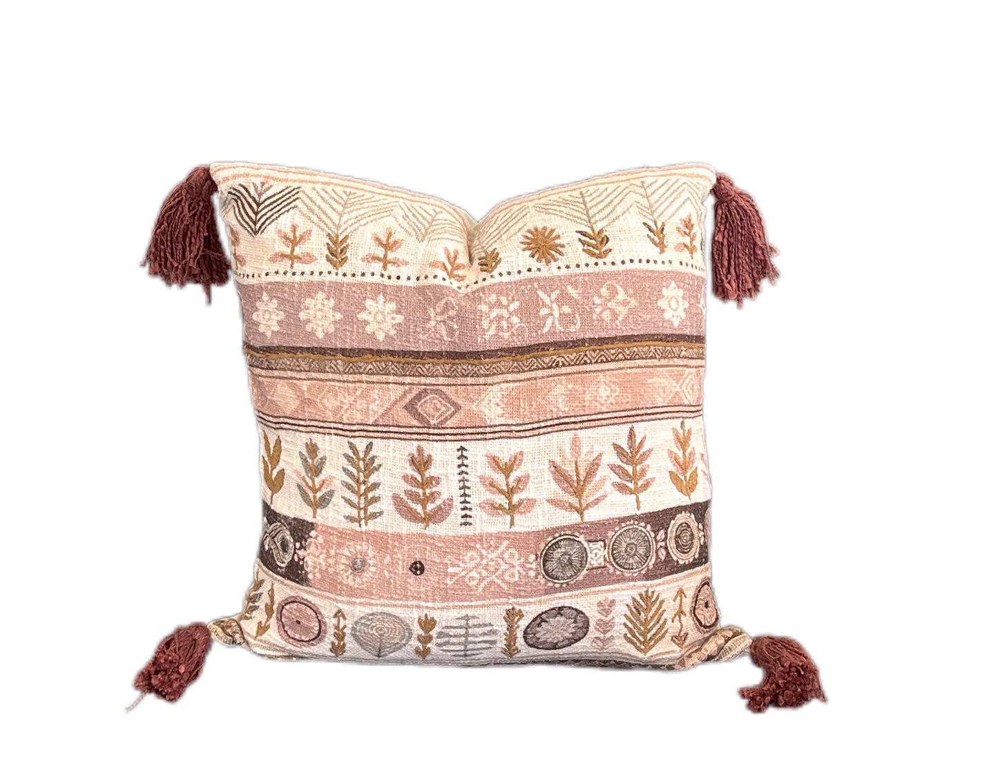 Antique Bohemian Embroidered Cotton Bedding Cushion Throw