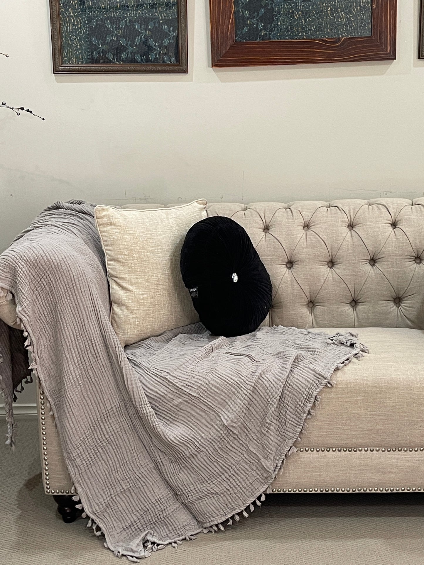 Organic Cotton Muslin Soft Bedding Blanket Throw With Tassels - Adore India   