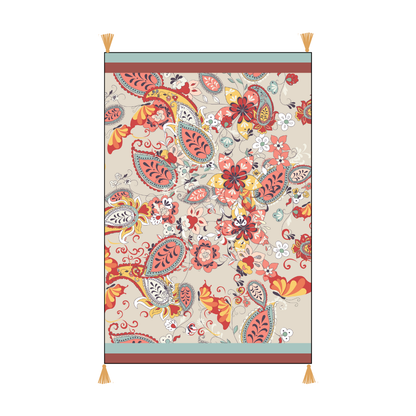 Vintage Paisley Bohemian Embroidered Cotton Bedding Cushion Throw