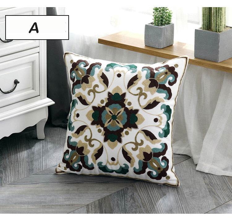 Ethnic Home Decoration Embroidered Cushion Cover - Adore India   