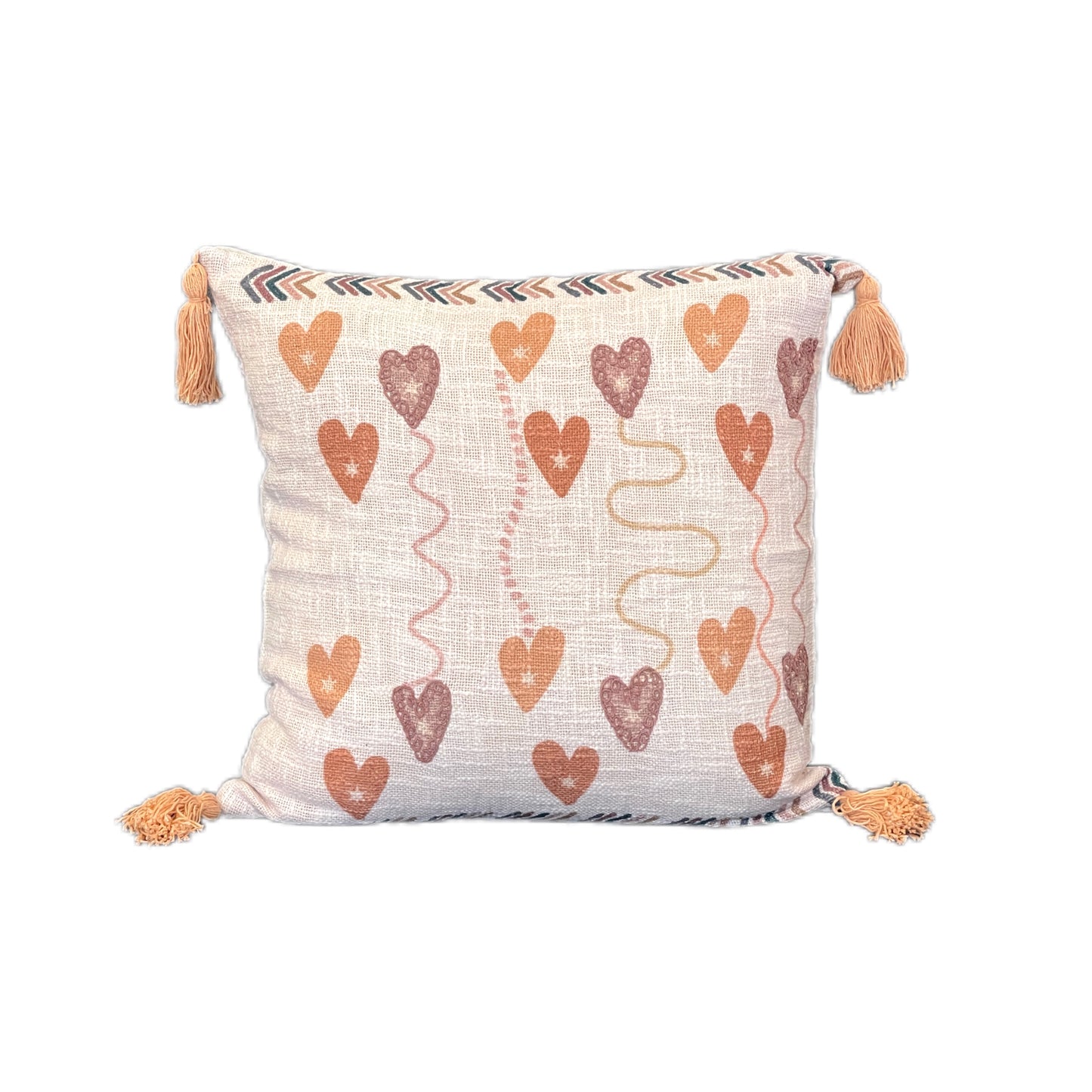 Bohemian Heart Embroidered Cotton Bedding Cushion Throw
