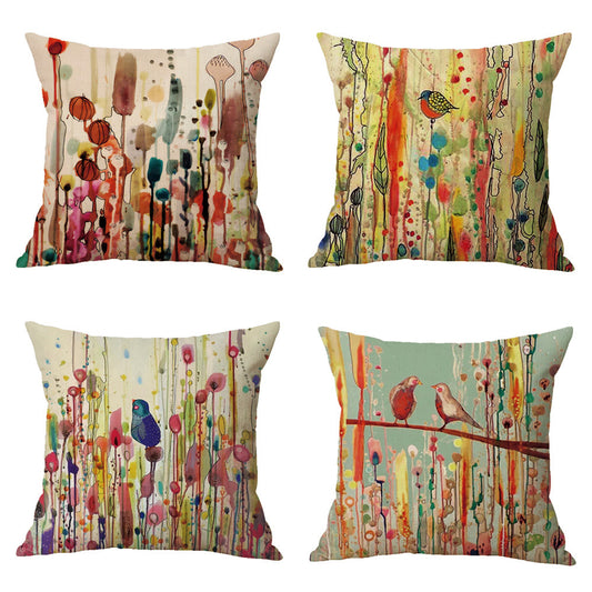 New Bohemian Oil painting Bird Cushion Cover - Adore India   