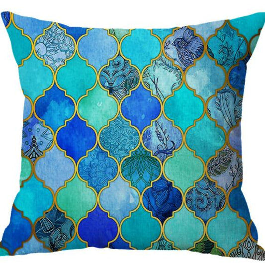 Bohemian Nordic Vintage Cotton Linen Geometry Cushion Cover - Adore India   