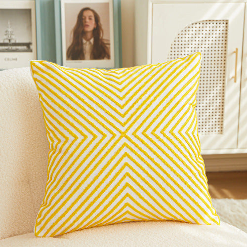 Embroidery Modern Geometrical Living Room Sofa Cushion Cover - Adore India   