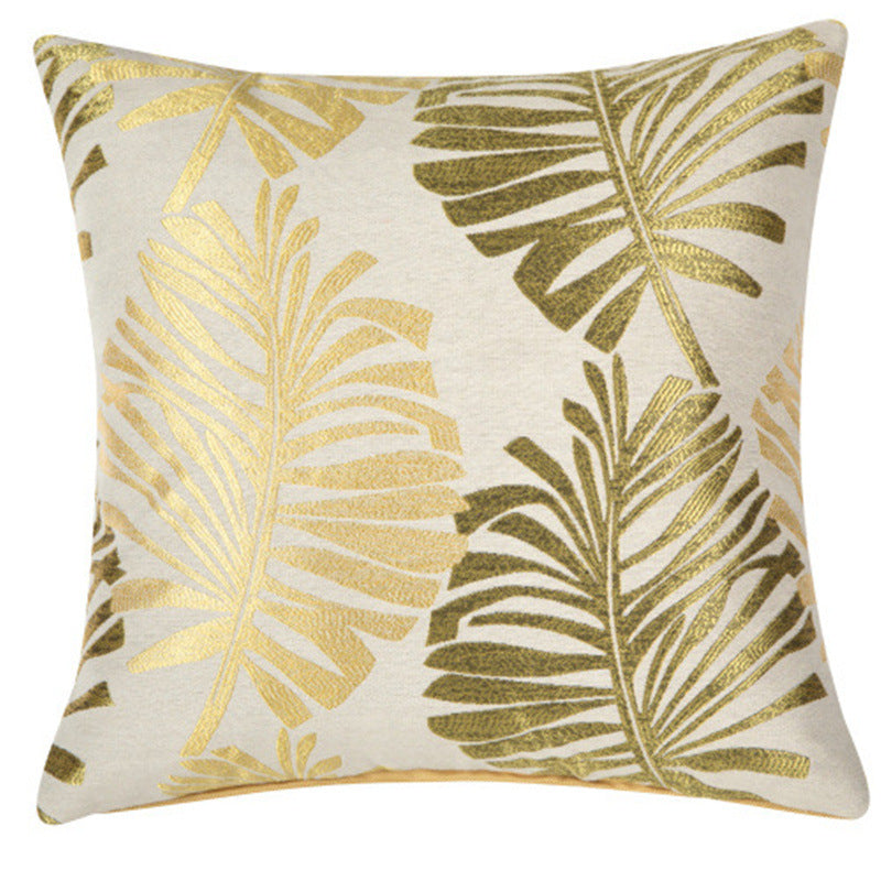 Leaf Linen Printed Home Decoration Cushion Cover - Adore India   