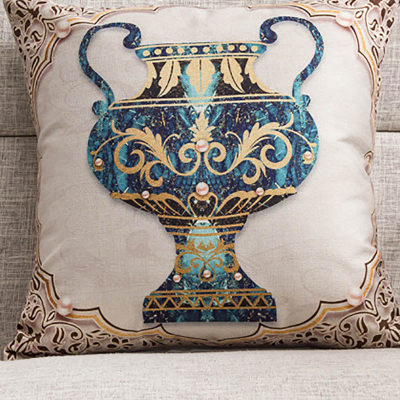 Bohemian Teal Elephant Printed Cushion Cover - Adore India   