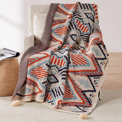 New Jacquard Bohemian Knitted Shawl Blanket - Adore India   