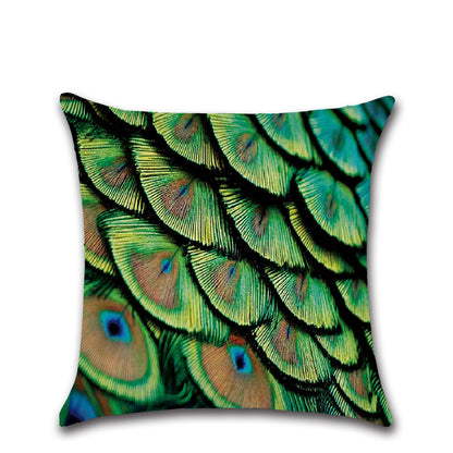 Peacock Printed Throw Pillow Case Cushion Cover - Adore India   