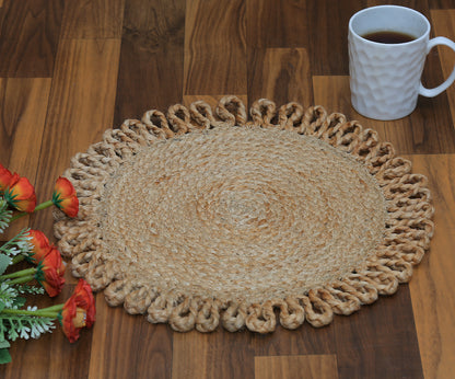 Isadora Natural Round Jute Placemats - Sustainable Dining Table Decor