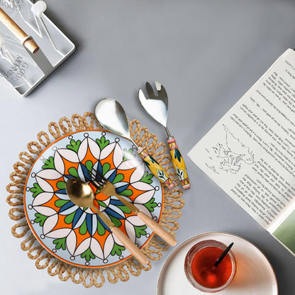 Isadora Natural Round Jute Placemats - Sustainable Dining Table Decor