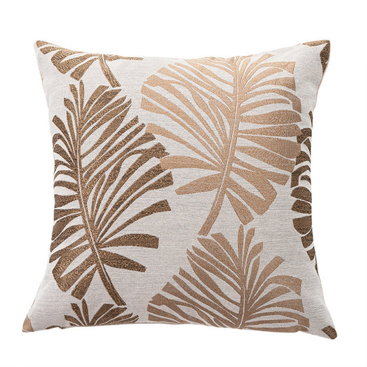 Leaf Linen Printed Home Decoration Cushion Cover - Adore India   